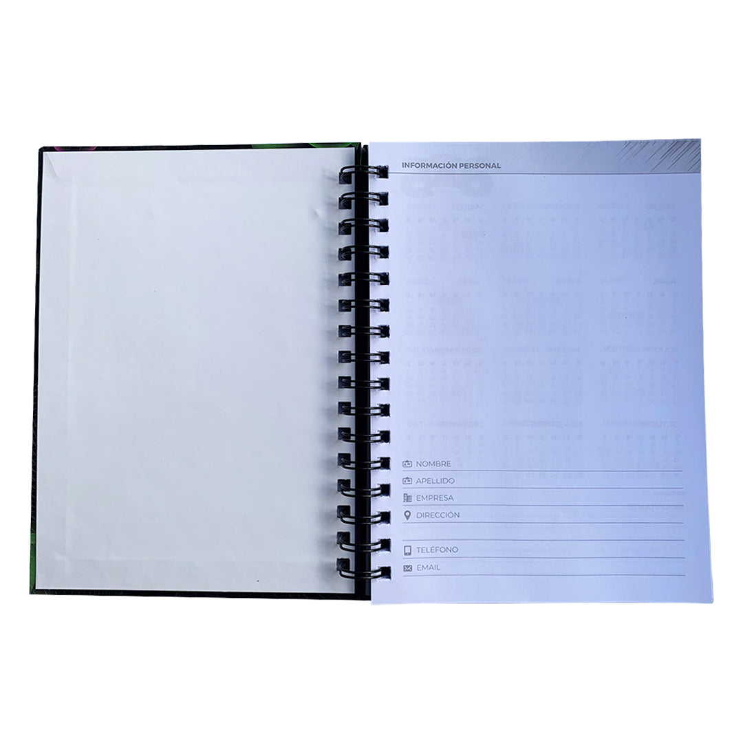 Agenda anillada media carta impresa